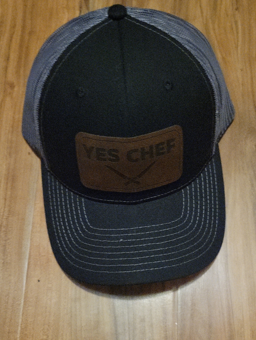 Leather Patch Trucker Hat - Black & Gray 1 0f 1